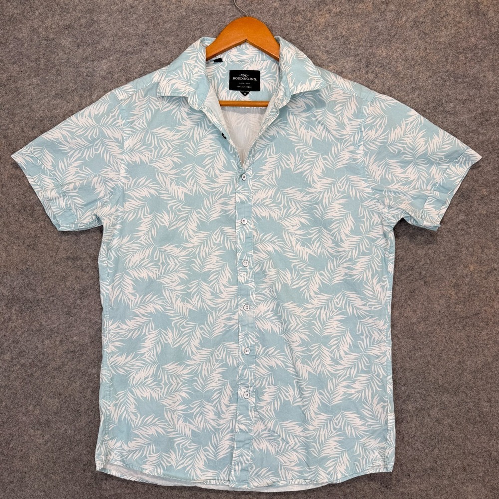 Rodd & Gunn Cherry Tree Floral Hawaiian Button Shirt Mens Medium Sports Italian